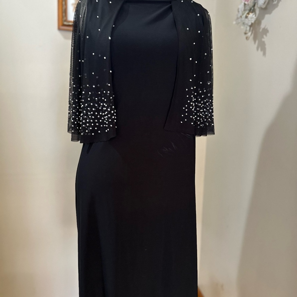 MARINA Black Dress with Sparkling Accents / 14 - Picture 5 of 12